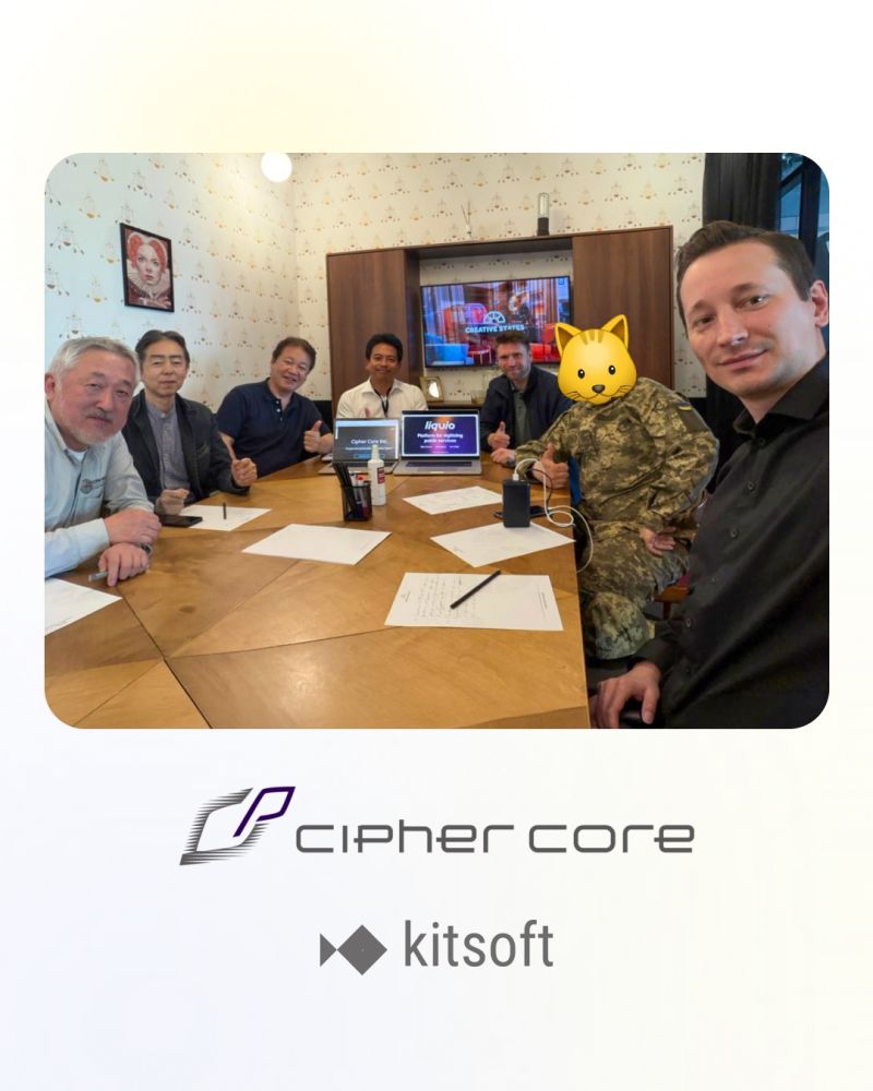 Kitsoft暗号技術キーウ会談——CIPHER COREとKitsoftのメンバーによる記念撮影